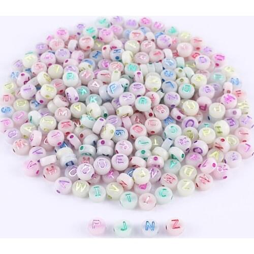 Mixed Luminous Letter Beads Alphabet Acrylic Spaced Heart Beads For Jewelry Making Handmade Diy Bracelet Necklace Wholesale