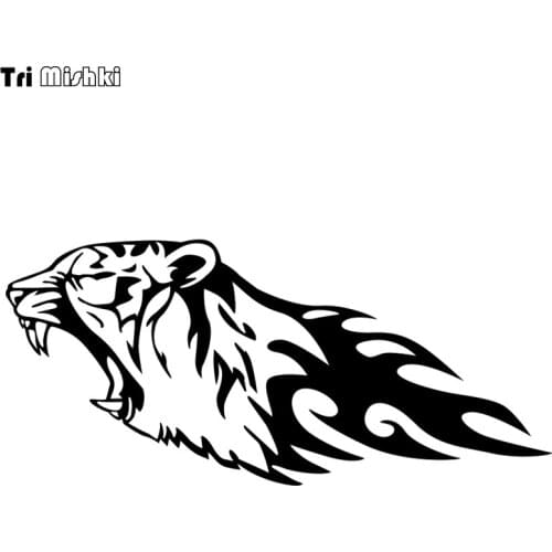 Tri Mishki 10x21.6cm angry tiger head turkish car sticker auto sticker car decals HZX606
