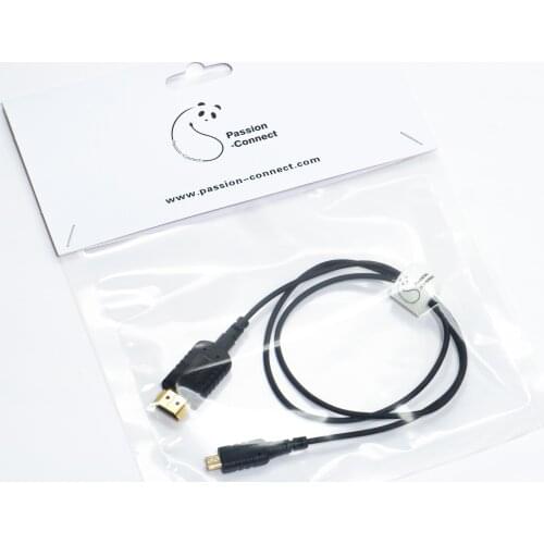 Passion-Connect Ultra Thin 2mm Flexible Micro-HDMI to HDMI Cable 70cm 4K60 Gimbal GoPro SONY Canon Cameras Monitos Stabilizers