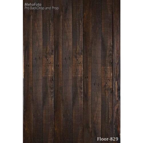 Vinyl Photography Background Dark Brown Wooden Floor Computed Printed Children Backdrops for Photo Studio Floor-829