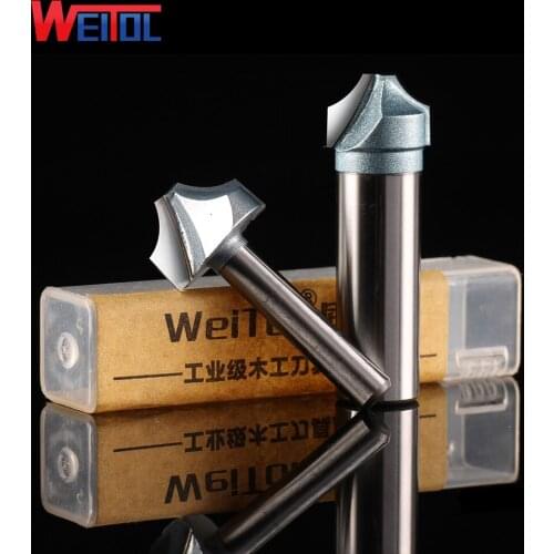 Weitol 1/2 or 1/4 inch open carving tools wood groove cutter tungsten carbide end mill CNC router bits