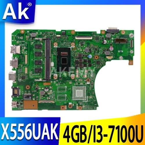 X556UAK 4G/I3-7100U (V2G)Mainboard For Asus X556U X556UJ X556UV X556UAM X556UA Motherboard 90NB09S0-R00140
