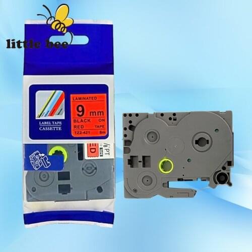 1Piece 9mm black on red compatible brother tze tape for p-touch label tape maker tze 421 tze-421 tze421