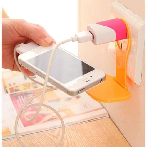 1pc Mobile Phone Wall Charging Holder Hangs for Tablet Cellphone Mobile Phone MP3 MP4 Holder Random Color Delivery