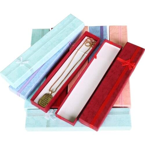 10 x Elegant Luxury Gift Boxes Long Rectangular for Jewelry Presentation Necklaces
