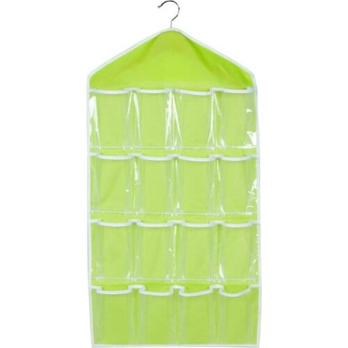 16 grid clothes socks underwear storage hanging bag closet small things storage wall door pocket classification sorting bag