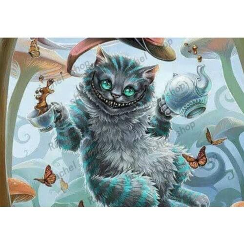 Diamond Embroidery Diy Diamond Painting Cross Stitch Kits Diamond Mosaic Cartoon Cat Full Square Diamond Embroidery DE005