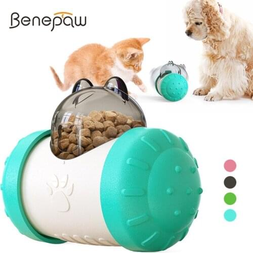 Benepaw Durable Pet Treat Toys Nontoxic Slow Feeding Cat Puppy Puzzle Tumbler No Battery Interactive Dog Toys Food Dispensing