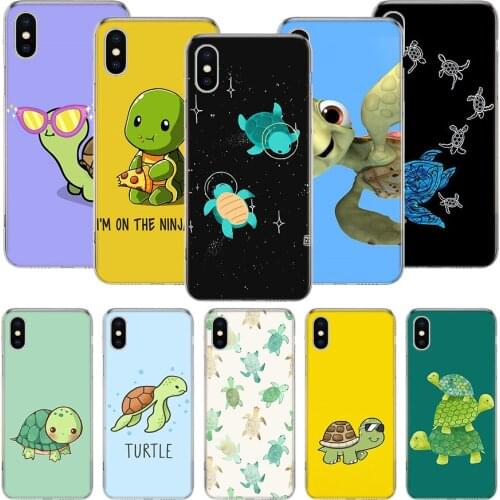 Cartoon Sea Turtle Tortoise Phone Case For iPhone 11 12 Pro XS XR X Max 7 8 6 6S Plus Mini + 5 SE Pattern Customized Coque Cover