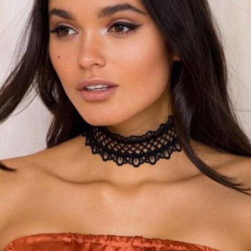 Black Sexy Lace Chokers NecklaceS for Women Fashion Collar Necklace 2018 Jewellery Accessories Vintage Lace Chokers Jewelry