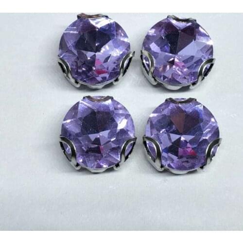 The Stone Flower Crystal violet Crystal Glass Sewing Rhinestones with D Shape Claw DIY Jeans Woman and Wedding Dresses