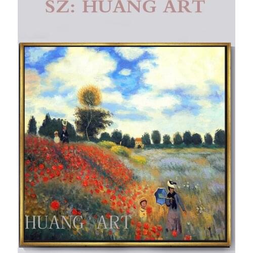 Claude Monet Canvas Wall Hand Painted Woman in a Garden Art On Canvas Artwork Classic Art Reproduction oil Painting Framed f