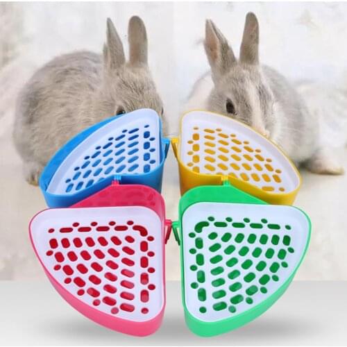 Rabbit Toilet Durable Hamster Pet Cat Rabbit Toilet Rectangle Corner Clean Training Tray Multi-color pet cleaning products