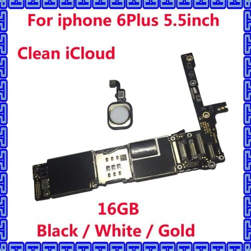 16gb Good working IOS system logic board for iphone 6 Plus with / without fingerprint original motherboard for iphone 6Plus