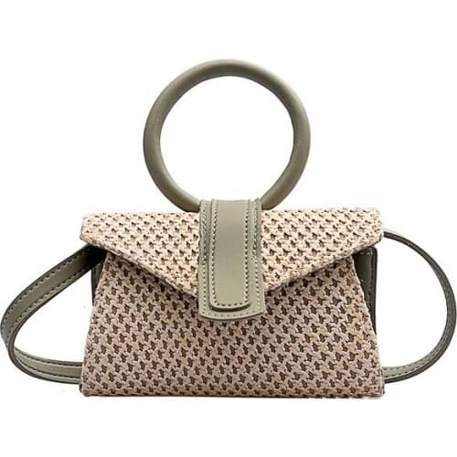 Small Square Women Shoulder Bag Woven Rattan Straw Messenger Bag Fashion Simple Purses Beach Bags Crossbody Bags for Women 2019