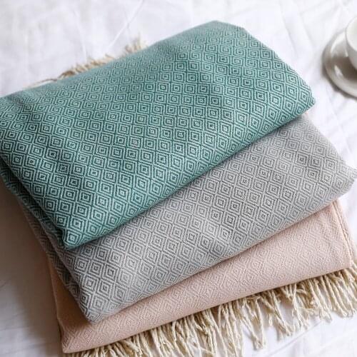 Fashion Geometric Tassel Decor Knitting Throw Blanket Bed Sofa Towel Office Rest Nap Air conditioning Throw Bedside Blankets