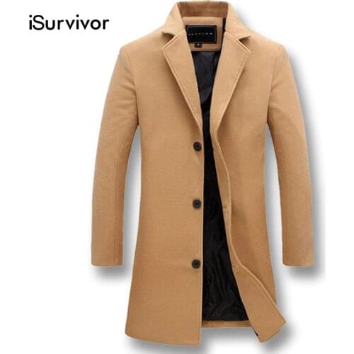 Men Fashion Jackets Men Slim Fits Coats Business Mens Long Winter Windproof Outwears Plus Size 5XL Black Hot Sale High Quality