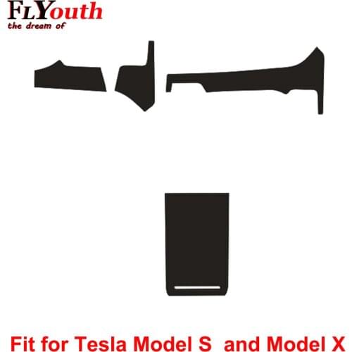 Carbon Fiber Sticker for Tesla Model S Model X Car Gear Shift Panel Water Cup Holder Panel Frame Cover Trim Car Styling