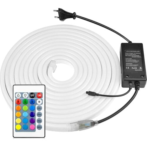 Neon Light LED Strip 220V Neon LED Strips EU Plug 220 V RGB Christmas Holiday Decoration Lamp/Warm White/White/Red/Blue/Pink