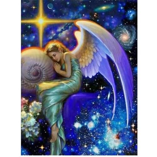 Full square diamond painting angel wing rhinestone embroidery beauty girls mosaic sticker decor diamond dots poster wall papers