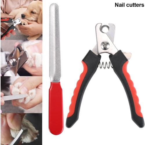 Portable Dog Cat Nail Clipper + File Kit Stainless Steel Toe Care Dogs Claw Nails Cutter Scissor Grooming Pet Supplies A