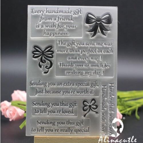 CLEAR STAMPS bow everyday wished Scrapbooking Card album paper craft rubber roller transparent silicon stamp AlinaCraft