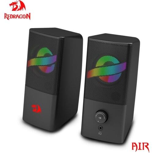Redragon Air GS530 aux 3.5mm stereo surround music 2.0 PC Gaming RGB smart speakers column sound bar for computer PC loudspeaker