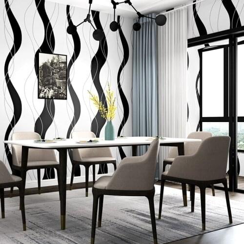 Modern Fashion 3d Wave Wallpaper Roll Luxury Living Room Decor Curve Stripe Project Wallpapers Art Barber Shop Wall Paper QZ185