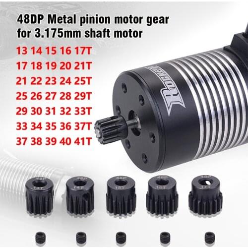 SURPASS HOBBY 5PCS 48DP 3.175mm 13T-17T/17T-21T/21T-25T/25T-29T/29T-33T/33T-37T Pinion Motor Gear Combo Set Black for 1/10 RC