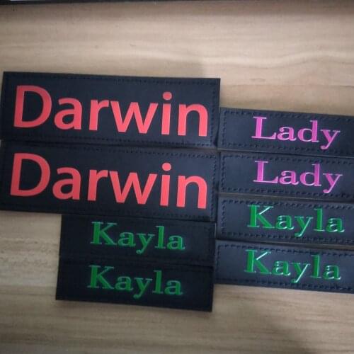 Colourful Dog Name Tag Custom Name Labels Reflective Label Luminous Personalized Stickers for Dog K9 Harness Tag Pets Supply