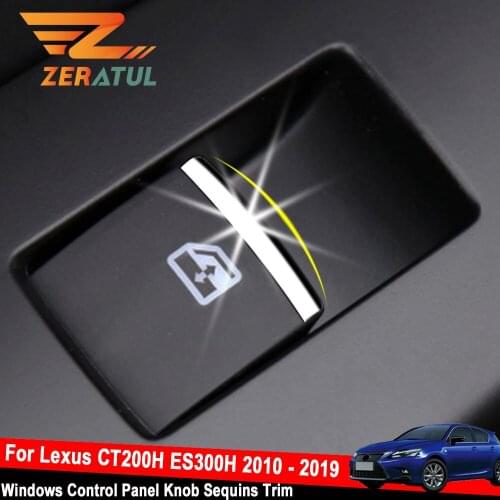 Zeratul 7Pcs/Set Car Windows Control Panel Knob Sequins Trim Sticker Accessories for Lexus CT200H ES300H 2010 - 2019