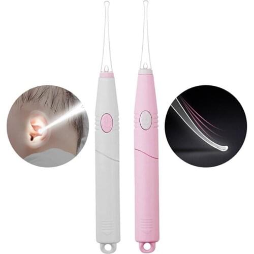 1Set LED FlashLight Earpick Ear Cleaner Endoscope Penlight Spoon Cleaning Ear Curette Light Spoon Baby Ear Wax Removal Tool Hot