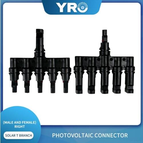1 Pairs 5 in 1 T Branch SOLAR Connector Branch Adapter manufactuers PV Connector Used For Solar Cable