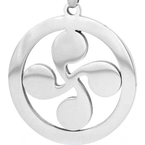 Risul lauburu four heads Pendant Basque cross simbol of star Sun keltic high polish stainless steel Necklace Pendant 10pcs