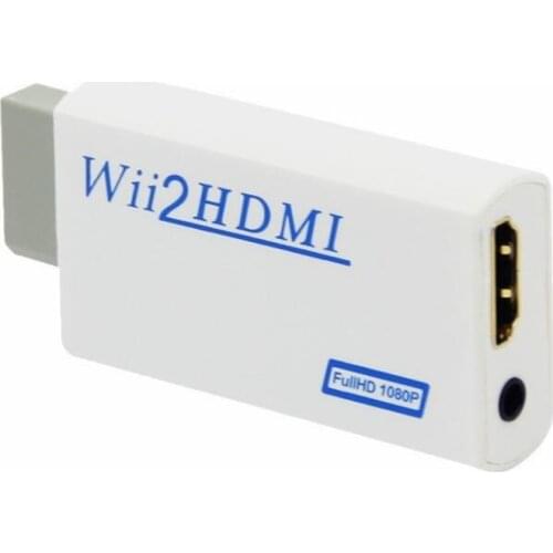 100pcs lots Support 720P 1080P Original For Wii to for HDMI Adapter Converter 3.5mm Audio For HDTV for Wii2HDMI