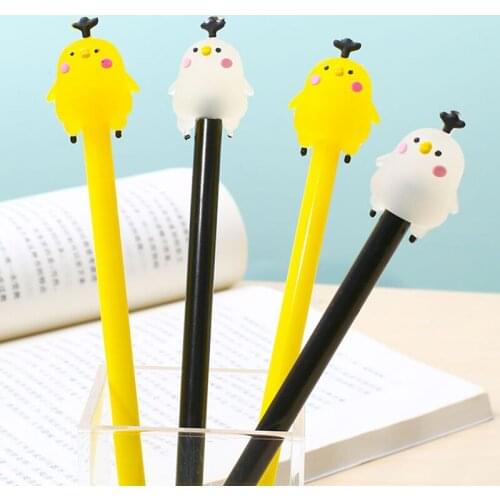 24Pcs Kawaii Cute Chicken Animal Gel Pens Cool Funny Back to School Stuff Thing Black Blue Rollerball Ballpoint Stationery Item