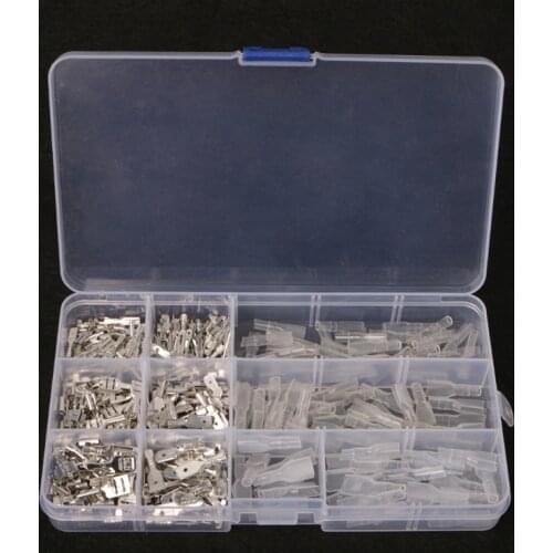 270Pcs Female & Male Spade Connectors Wire Crimp Terminals Set 2.8mm 4.8mm 6.3mm