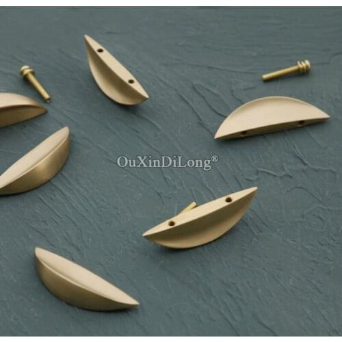 Arc Designed 4PCS Pure Brass European Furniture Handles Drawer Pulls Cupboard Wardrobe Kitchen Wine Cabinet Pulls Handles&Knobs