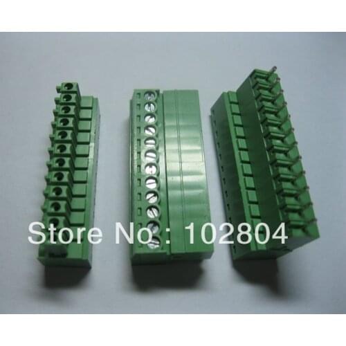 50 Pcs Per Lot Screw Terminal Block Connector 3.5mm Angle 12 pin Green Pluggable Type HIGH Quality HOT Sale