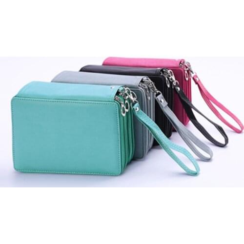 72 Holes Pencil Case PU Leather School Large Capacity Colored Pencil Bag Box Multi-functional Stationery Student Art Supplies