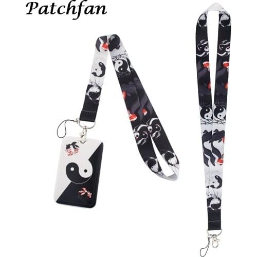 AD314 Patchfan Cartoon Lanyard Keychain keys Badge ID Mobile Phone Rope Kids Gifts Lanyard With Card Holder Cover