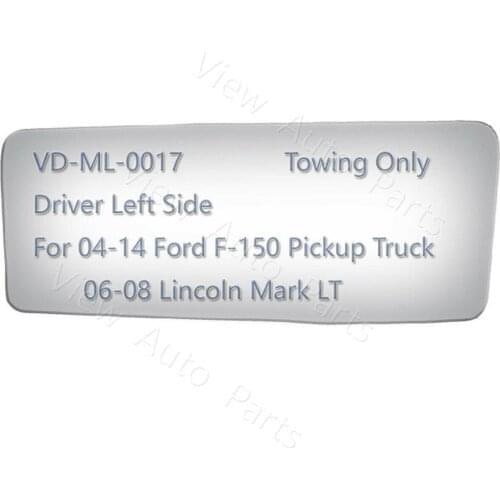 Side Mirror Glass for Ford F-150 04-14 Pickup Truck Driver Left Side Lower Towing Mirror Glass