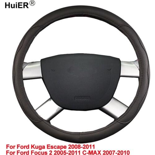 Car Steering Wheel Cover High PU Leather For Ford Kuga 2008 - 2009 2010 2011 Focus 2 2005 - 2009 2010 2011 C-MAX 2007 2008 -2010