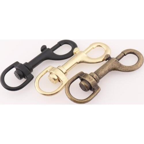 Black Swivel Clasp Lanyard Key Chains Accessories Large Snap Hook Metal Lobster Clips DIY Bag Strap Hardware