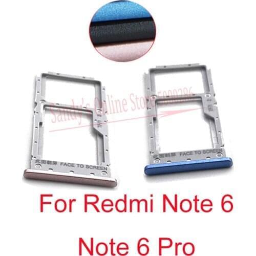 10 PCS New Sim Card Tray Slot Reader Holder For Xiaomi Mi Redmi Note 6 / Note 6 Pro Sim Tray Card Holder Adapter