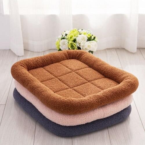 Fleece Beds For Small Large Dogs Cats Pad Winter Dog Bed Mat Thicken Pet Cushion Blanket Warm Cat Bed Summer Cool Dog Mat