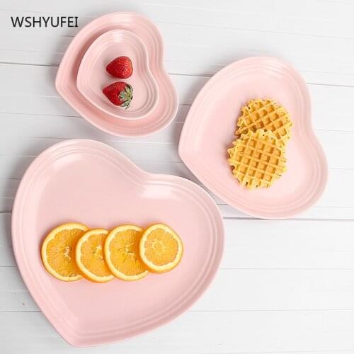 Smooth and exquisite frosted ceramic lover plate, creative and fashionable heart-shaped bowl, Western-style steak tableware