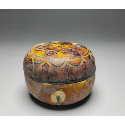Exquisite Chinese Classical Collectible Home Decoration Handwork Colorful Painted Ceramic Porcelain Small Box, Powder Box