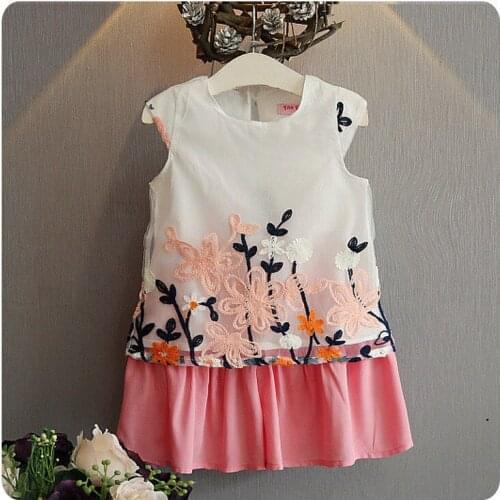 2016 Korean Girl Childrens Garment Summer 2 Pieces Set New Pattern Girl Baby Embroidery Flower Jacket Shorts Tight Pants Suit