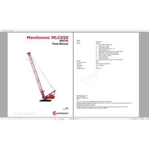 Manitowoc Grove Cranes All Models Updated 2021 [12.2020] Spare Parts Catalog PDF DVD